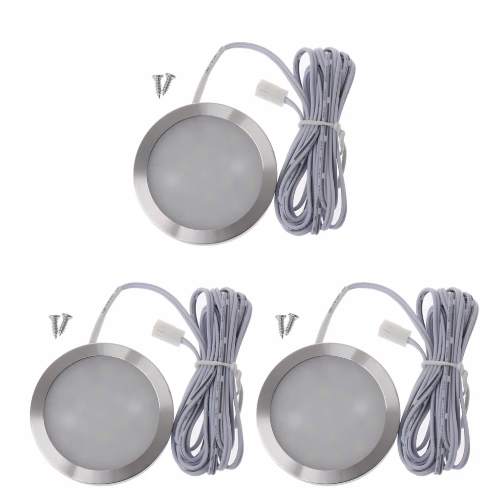 

HNGCHOIGE Round 12V Display Cabinet LED Light Furniture Wardrobe Counter Shelf Lamp