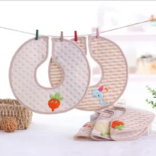 Для малышей из чистого хлопка Цвет хлопок вышивка теплый Слюнявчики пончики 360 градусов раундов вокруг рта полотенце 27X27 см