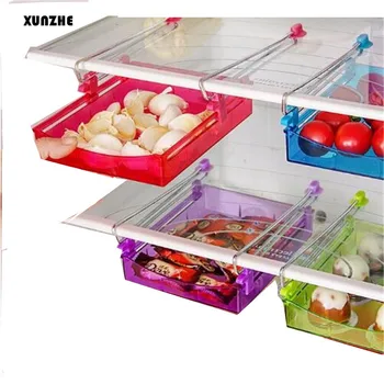 

XUNZHE Multipurpose Fridge Storage Sliding Drawer Refrigerator Bins Space Saver Shelf Freezer Container Layer Tray Creative