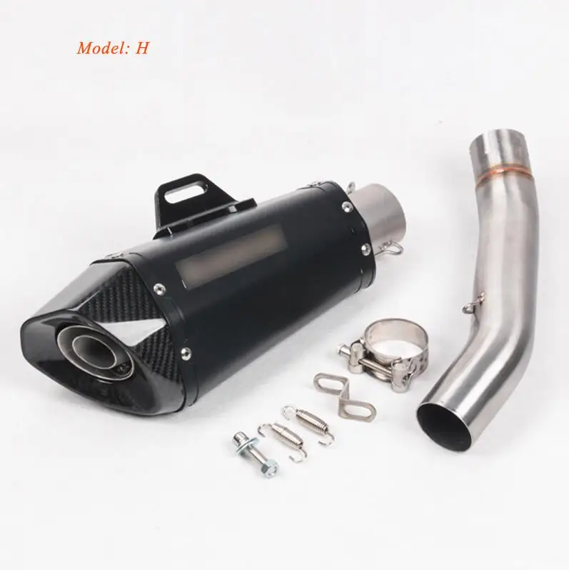 51 мм средняя Соединительная труба с хвостом глушитель наконечник трубы неразрушающая установка для Benelli600 tnt600 мотоцикл - Цвет: H