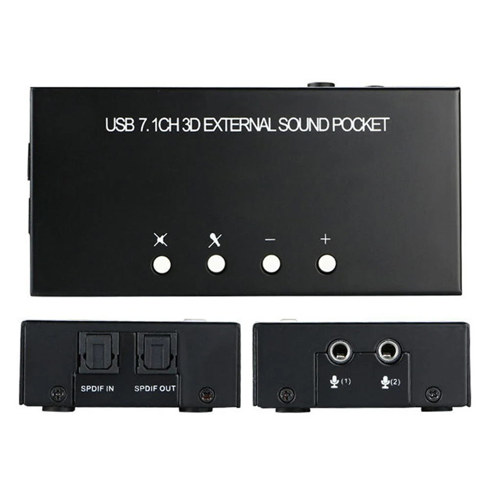 

USB Sound Card 7.1 Channel External Box Adapter For Stereo Microphone Computer XXM8