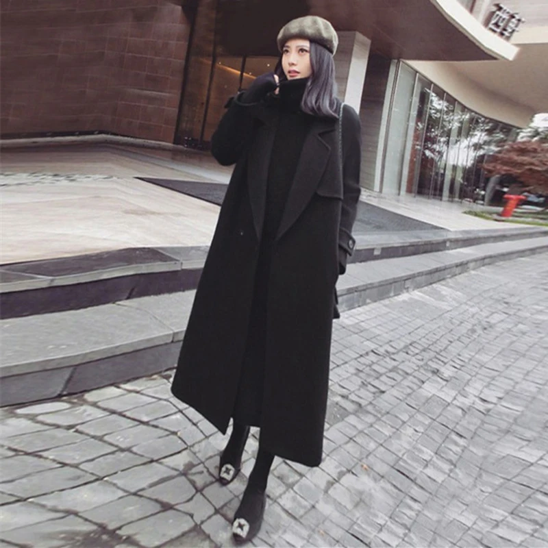 New Autumn Winter Fashion England Style Wool Blend Coat Women Single Button Thick Outerwear Sashes Windbreaker Woolen Coat Mw484 New Autumn Winter Fashion England Style Wool Blend Coat Women Single Button Thick Outerwear Sashes Windbreaker Woolen Coat Mw484