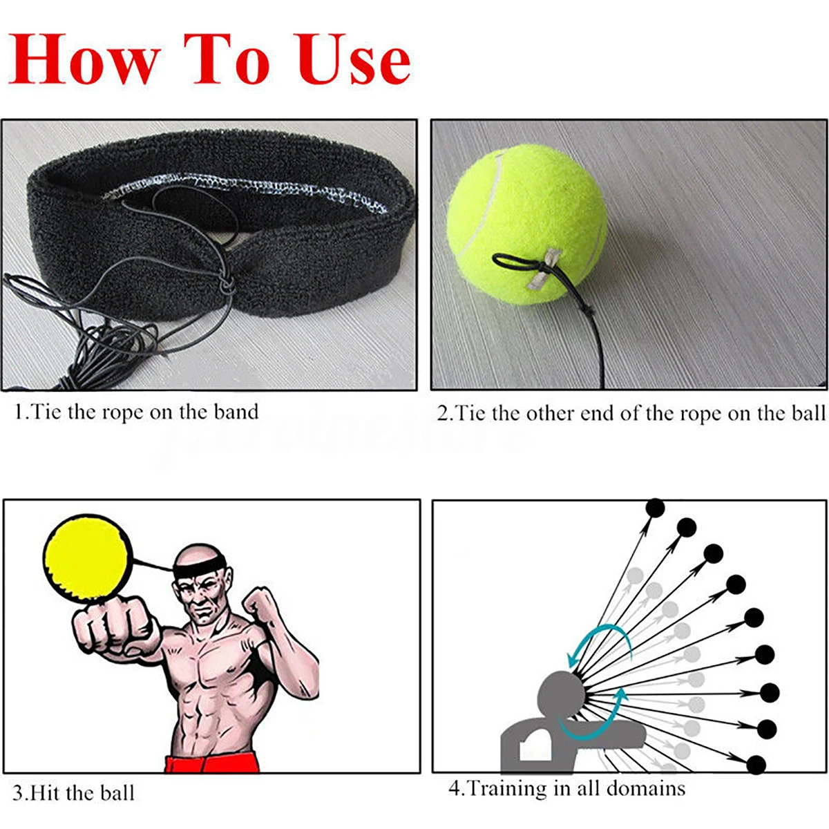 Mayitr New Fight Boxeo Ball Boxing Equipment With Head Band For Reflex Speed Training Boxing Punch Muay Thai Exercise Yellow/Red