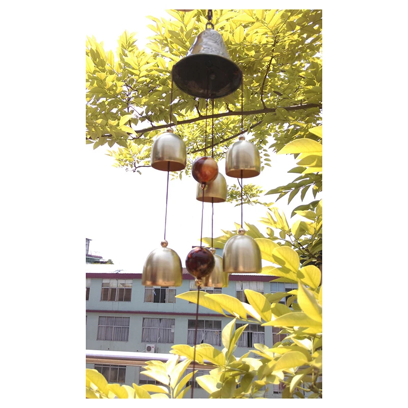 6 медных колокольчиков металлические подвесные колокольчики медные живые колокольчики для наружного дворовый садовый декор
