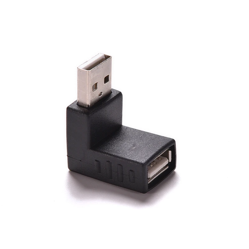 

Black Left and right angled 90 degree USB 2.0 A male to femaleadapter USB 2.0 AM/AF Connector for laptop PC Computer