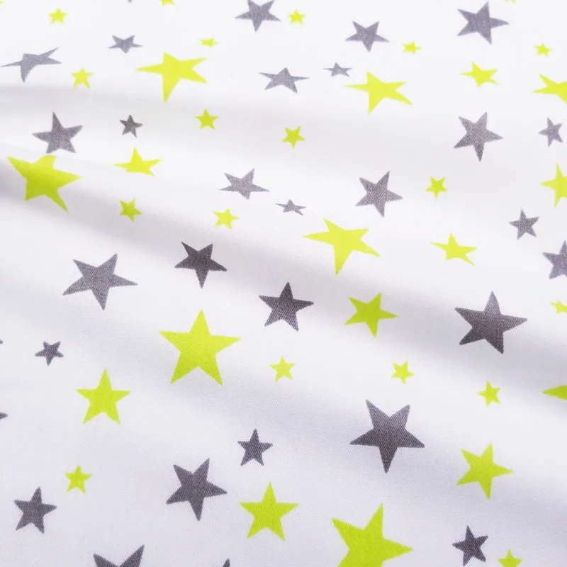 Принт со звездами детский хлопковый саржевый тканевый лоскутный материал для рукоделия шитья стеганый материал для малышей и детей