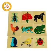 3D Animals Puzzle Jigsaw Board for Kids Toys Montessori Children Plants Educational Teaching Aids Wooden Puzzles Game BO003 kids wooden montessori material animals jigsaw puzzle educational toys for children wood tangram memory flag teaching aids