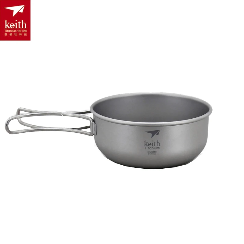 Keith camping 300 ml-600 ml Titanium tazón plegable ligero sólo Ti5323/Ti5326