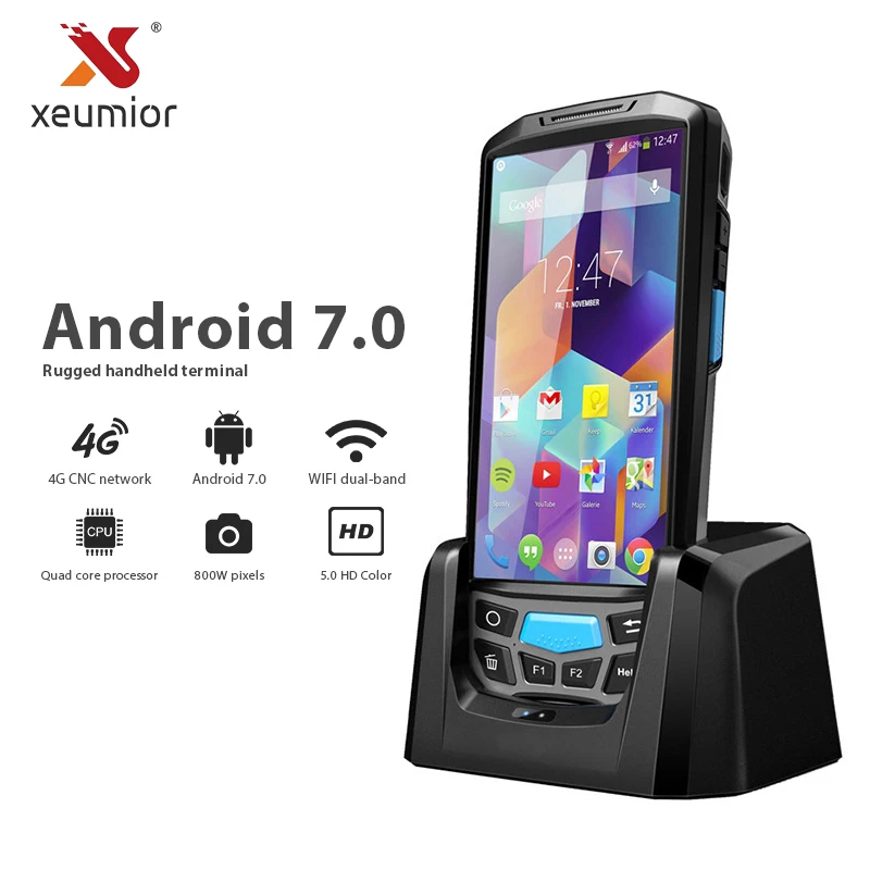 

Xeumior 5" 2D Bar Code Scanner Reader Thermal Printer GPS NFC UHF RFID POS Terminal Barcode Scanner Android Pda Data Collection