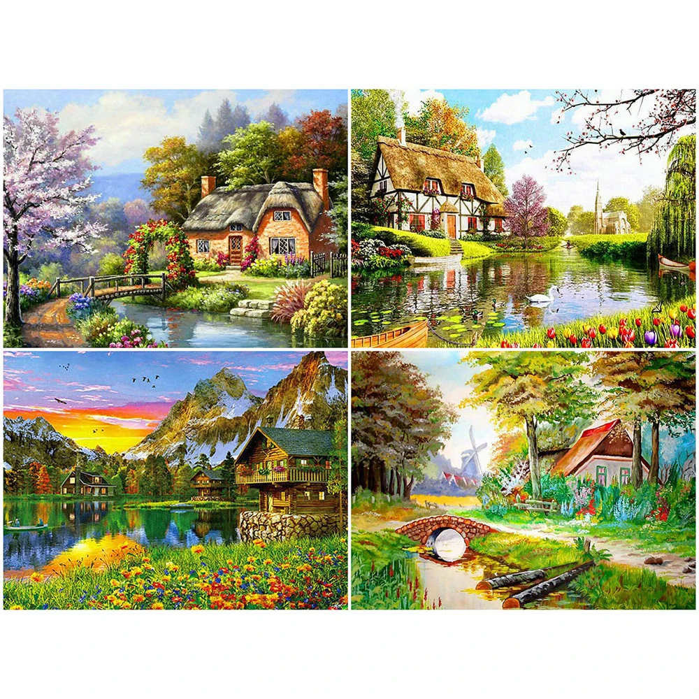 Diamond Embroidery Landscape Lodge Full Display Diamond Painting Scenery Rhinestone Cross Stitch Mosaic Kit Home Decor a1314 Diamond Embroidery Landscape Lodge Full Display Diamond Painting Scenery Rhinestone Cross Stitch Mosaic Kit Home Decor a1314