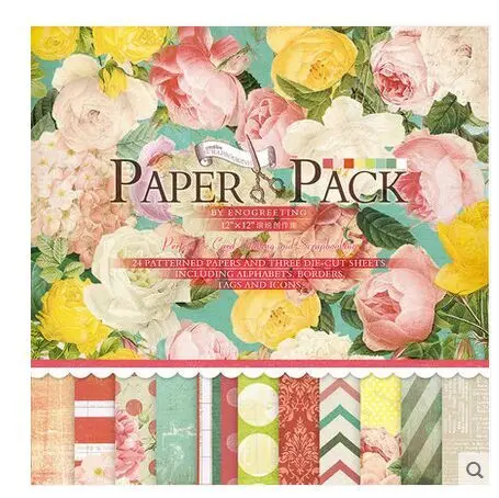 27sheets set 12inch colorful flower romantic life pattern gift books on paper flower making