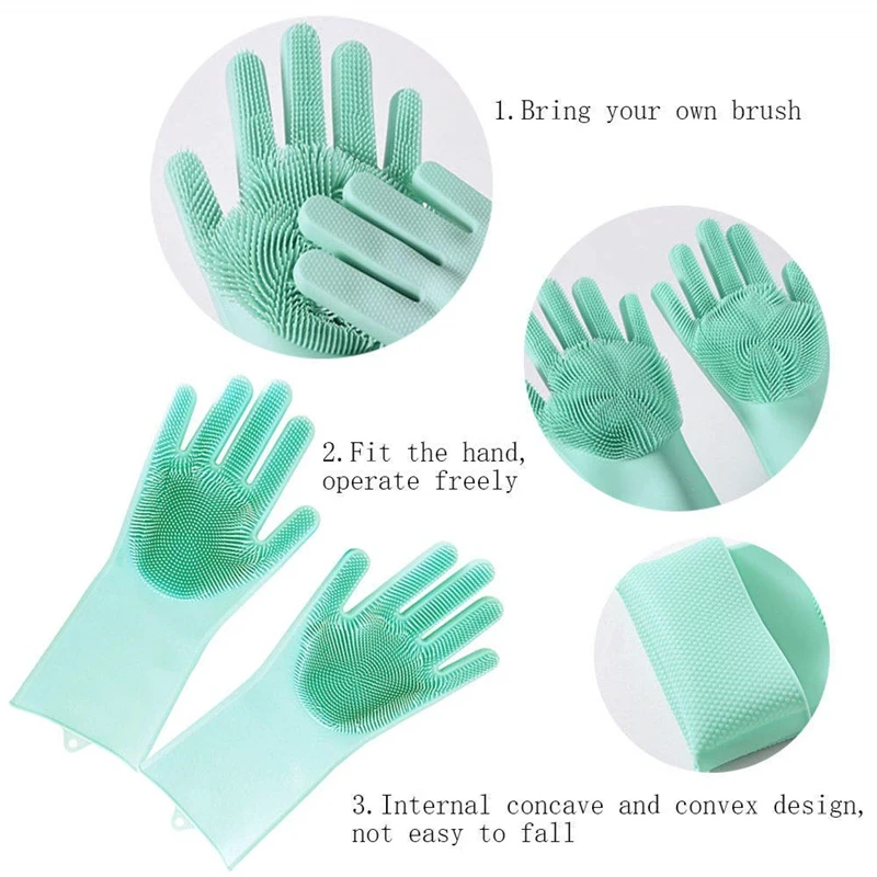  Silicone Brush Scrubber Gloves12