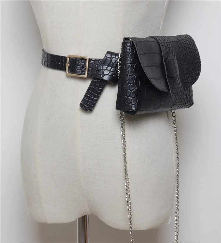 Дизайнерские Сумки из искусственной кожи с узором аллигатора на талии для женщин многофункциональные дамские нагрудные ремни на плечо поясная сумка для телефона