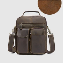 CARANFIER мужские дорожные сумки из натуральной воловьей кожи однотонные сумки через плечо Crazy Horse винтажная мужская сумка через плечо сумки