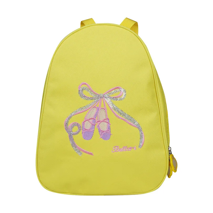 IEFiEL/детский балетный танец для маленьких девочек, рюкзак с носком, вышитая сумка для балетное представление сумки для танцев - Цвет: Yellow