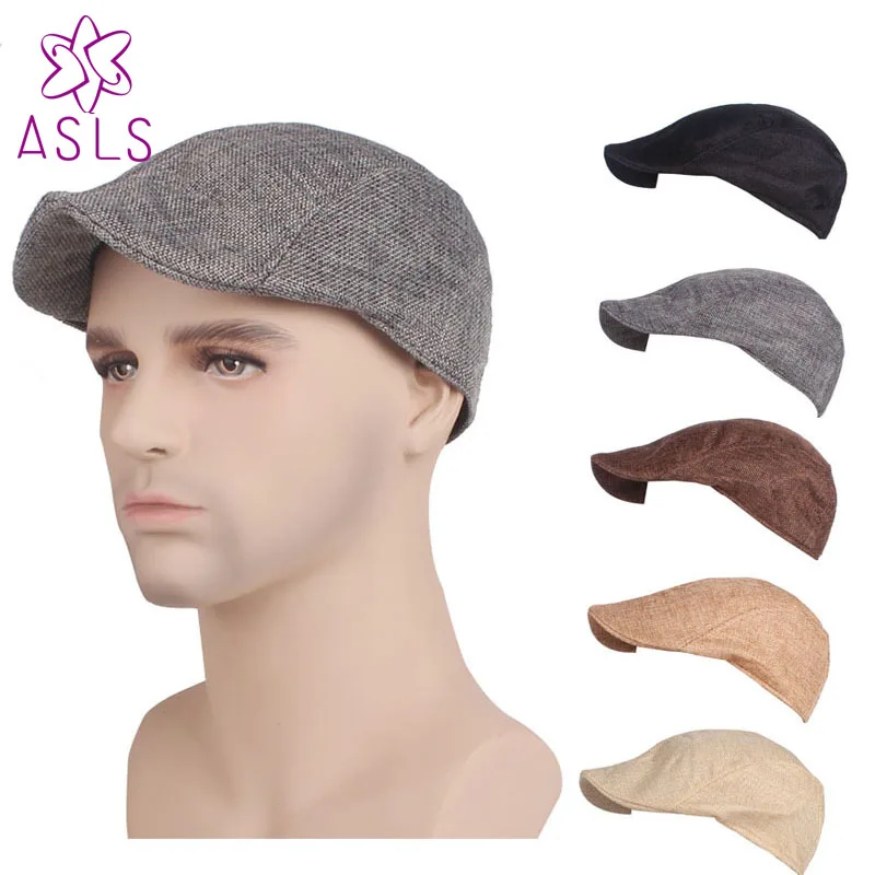 

2018 New fashion Unisex linen Casual duck tongue Beret Cap Hat forward leisure trendsetter