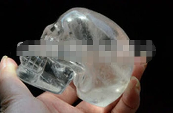 

SCY 306++TIBET HIMALAYAN NATURALWATER CLEAR QUARTZ CRYSTAL SKULL CARVING