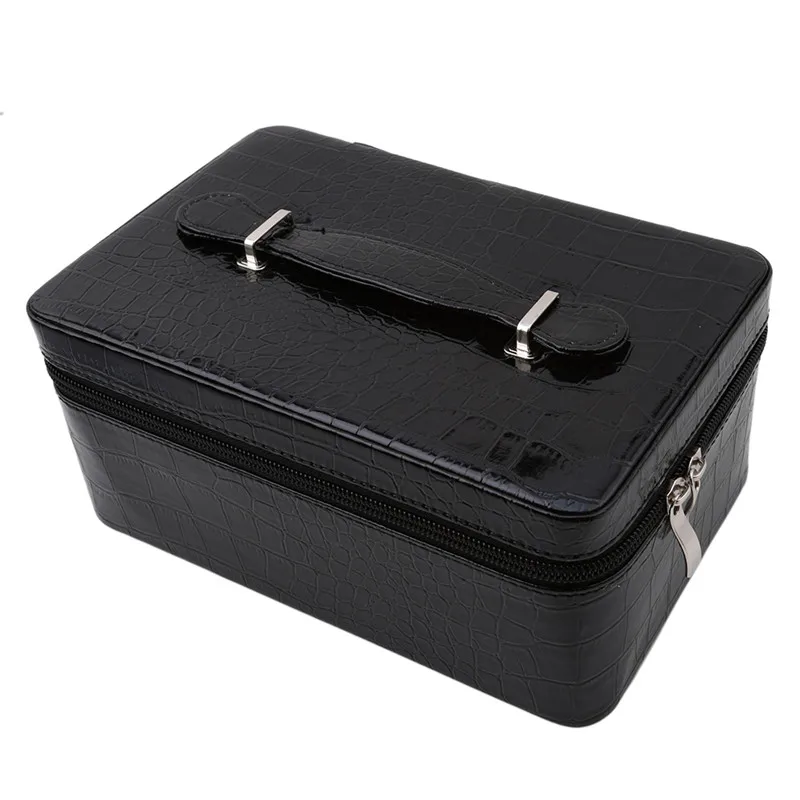 

Nail Polish Bottle Holder Cosmetic Box 84 Bottles Essential Oil Storage Bag Double Zipper PU Leather Cosmetic Case Carrying Case