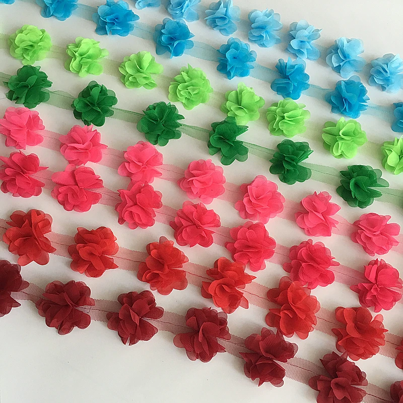 3D Chiffon Flowers DIY lace trim lace ribbon decoration clothes accessories 24 flowers(about 2 yards) 33 colors 6cm Width lace ribbon,lace garment accessories,lace decoration,lace accessories,lace sewing accessories,clothing accessories