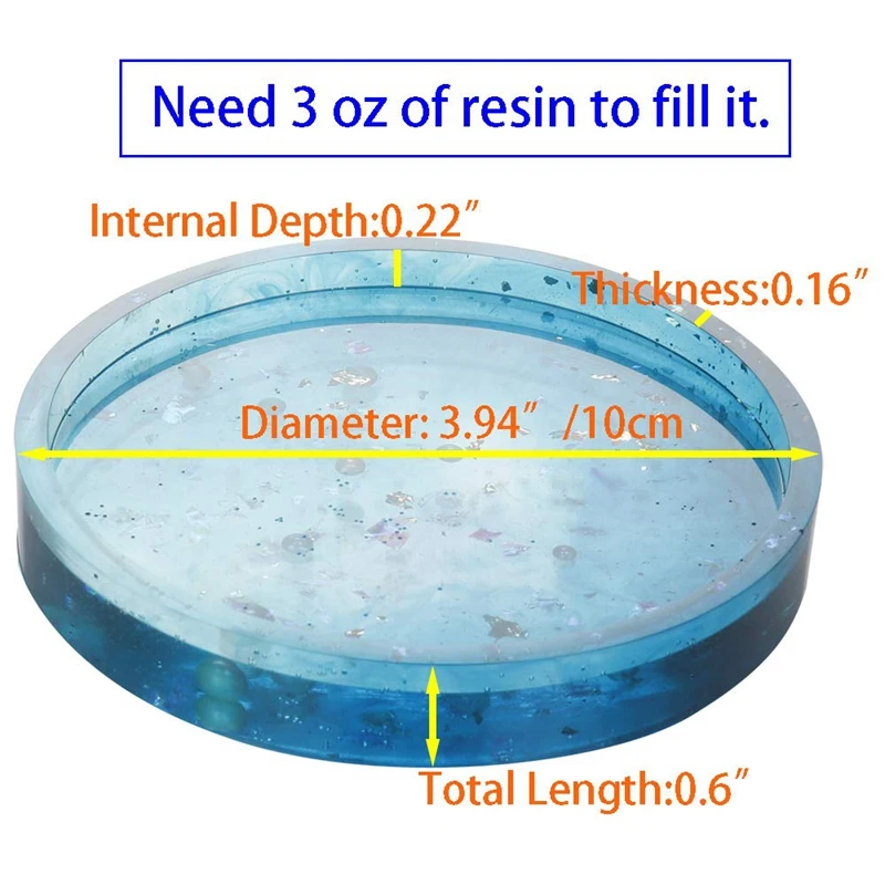4 пачки Большой Diy Круглый подстаканник силиконовые формы, Диаметр 3,94 дюйма/10 см, формы для литья со смолой, цемента