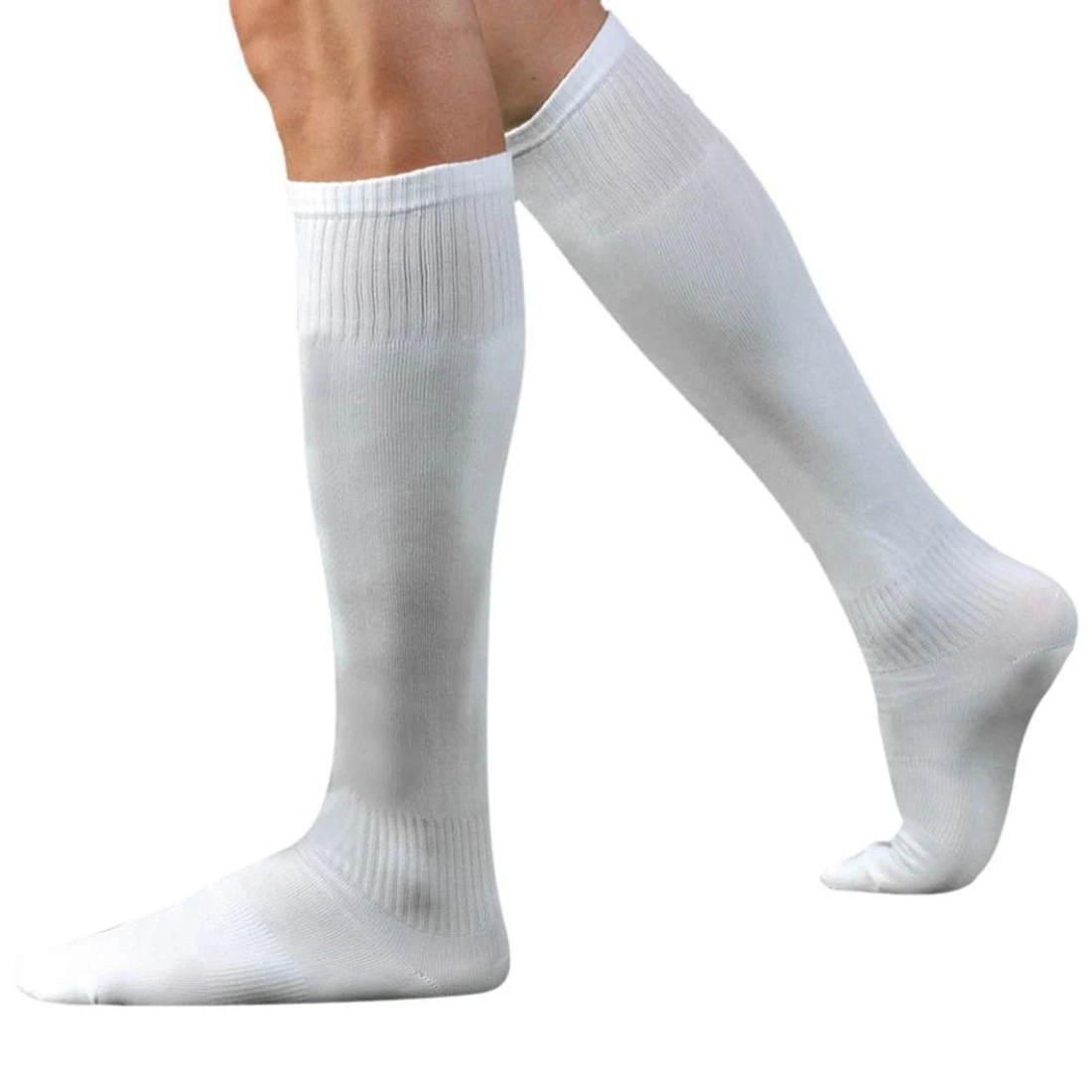 Men's Sports Baseball Hockey Soccer Socks Long High Sock (white) on