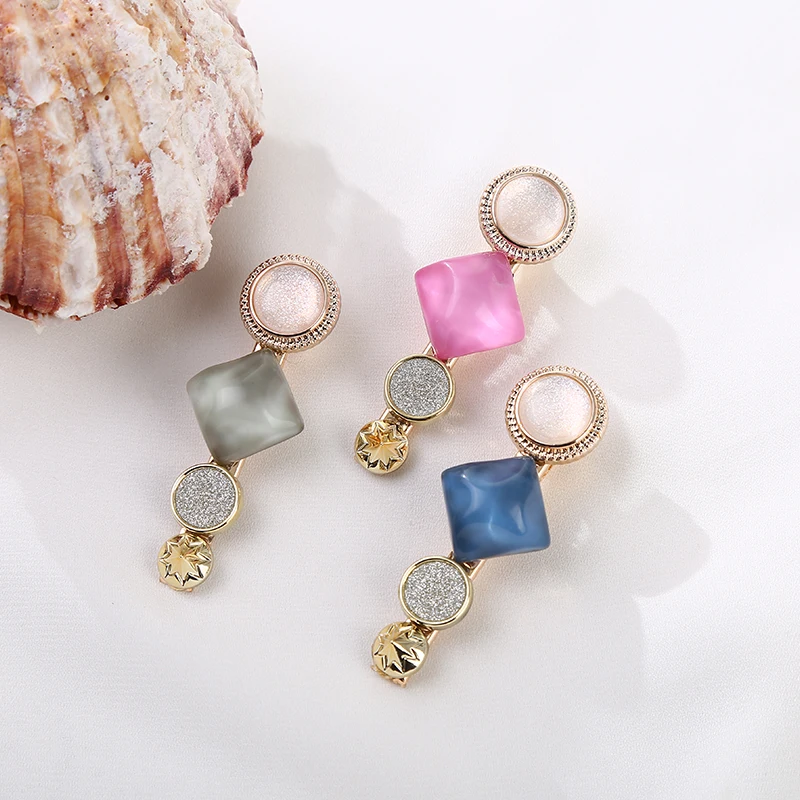 

New Korea Pearl Rhinestone Hair Clip Pins Elegant Hairpins Barrette Fashion Geometric Hair Jewelry Accessories For Woman A279