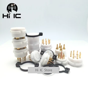 

1Pcs High-end Ceramic Vacuum Tube Seat Valve Base CMC 9 Pin 8 Pin 4 Pin Gold Plate Tube Socket PCB