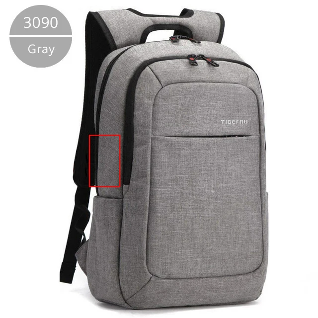 Tigernu, мужской водонепроницаемый рюкзак для путешествий с защитой от кражи, школьная сумка, повседневный женский рюкзак для ноутбука, сумки на плечо, высокое качество, новинка, Mochila - Цвет: Серый
