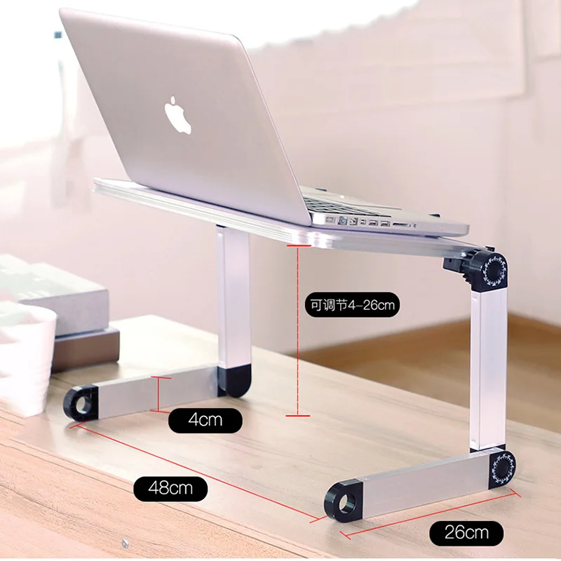 Aluminum Alloy Laptop Portable Foldable Adjustable Laptop Desk Computer Table Stand Tray Notebook Lap PC Folding Desk Table