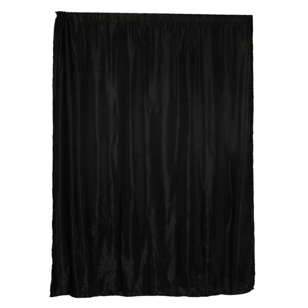 1pc Blackout Window Curtains Rod Pocket Satin Window Curtains Blackout Shade Curtains for Home Living Room Bedroom Hotel - Black