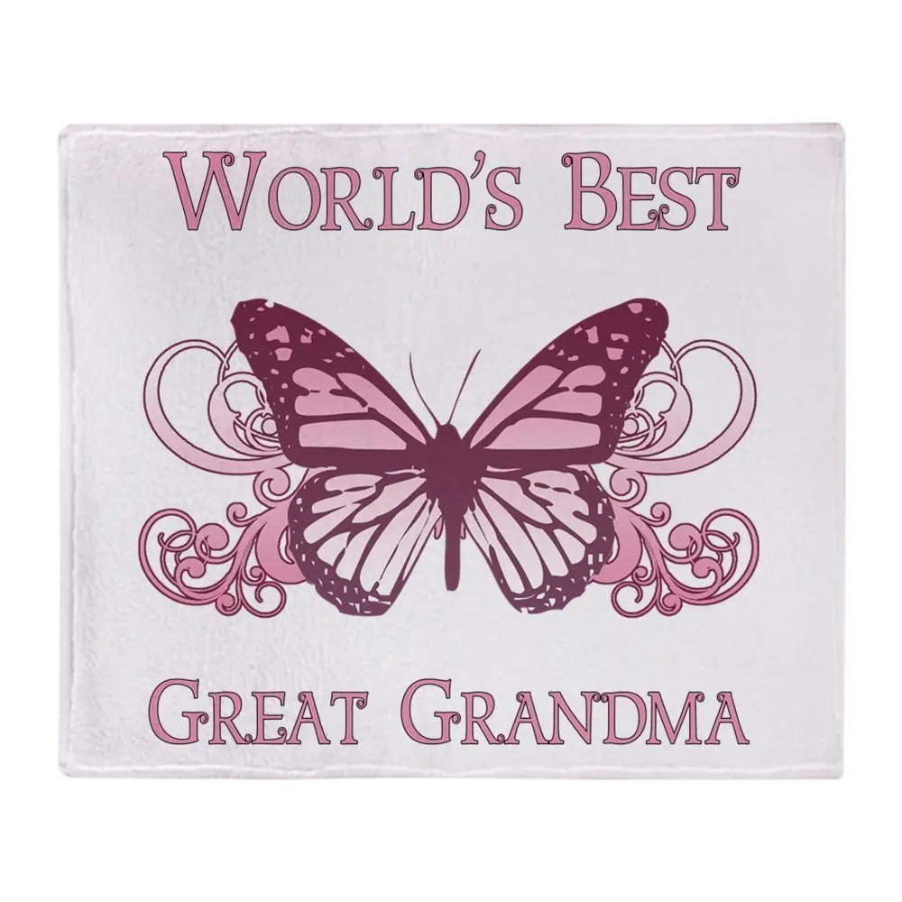

Creative Design Blanket World's Best Great Grandma (Butterfly) Throw Blank Soft Fleece Throw Blanket for Sofa Bed Car Couch
