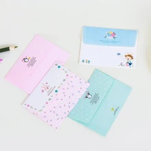 1 комплект =(4 с буквами на листе, 2 шт конвертов) мини цветок животных набор для писем бумага для письма офисные и школьные принадлежности