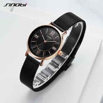 

SINOBI Luxury Women Watch 2019 Women's Fashion Watch Stainless Steel Waterproof Quartz Watch relogio feminino