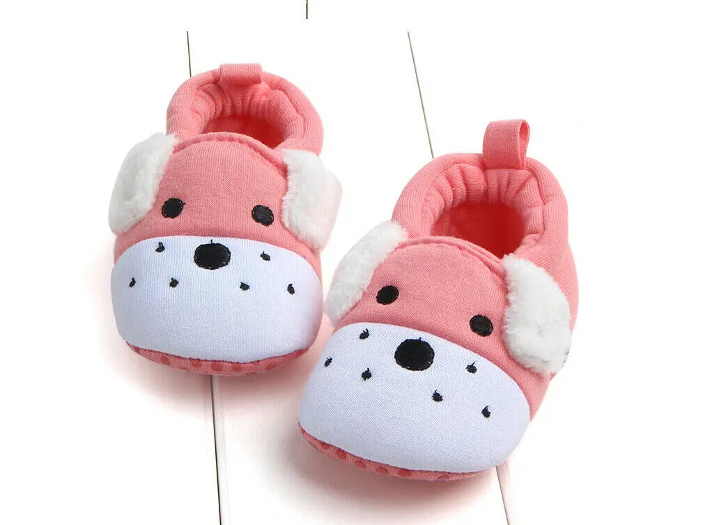 Newly Cute Infant Kids Girls Boys Crib Shoes Soft Cartoon Cotton Shoes Toddler Boots Slipper