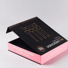 Индивидуальный логотип Подарочный упаковочная коробка белый складной Магнитный Флип-Топ коробка с лентой- PX10670