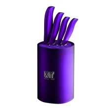 XYj Marke Qualität Keramische Messer 3 Zoll + 4 Zoll + 5 Zoll + 6 Zoll Küchenmesser + Lila Messerblock Stehen 5 Stück Set Verkauf