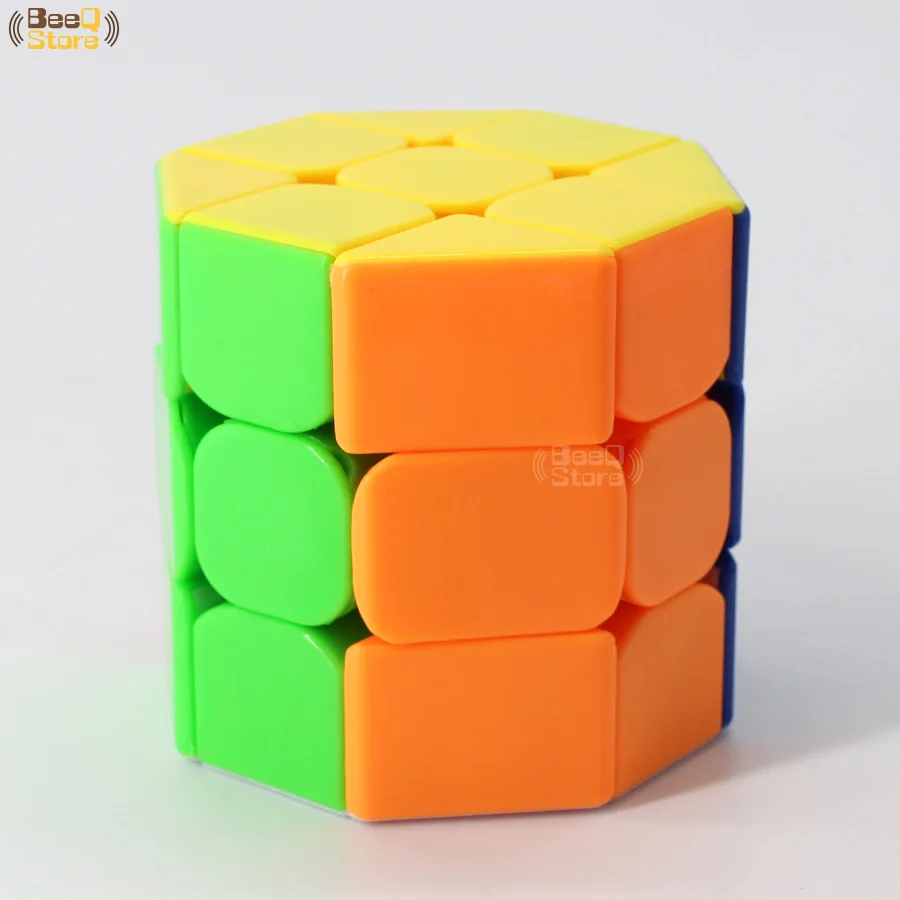 Octagon цилиндр Magic Cube Stickerless Твист Головоломка Куб 3x3 странно форма Cubo Magico образование игрушки для детей - Цвет: stickerless