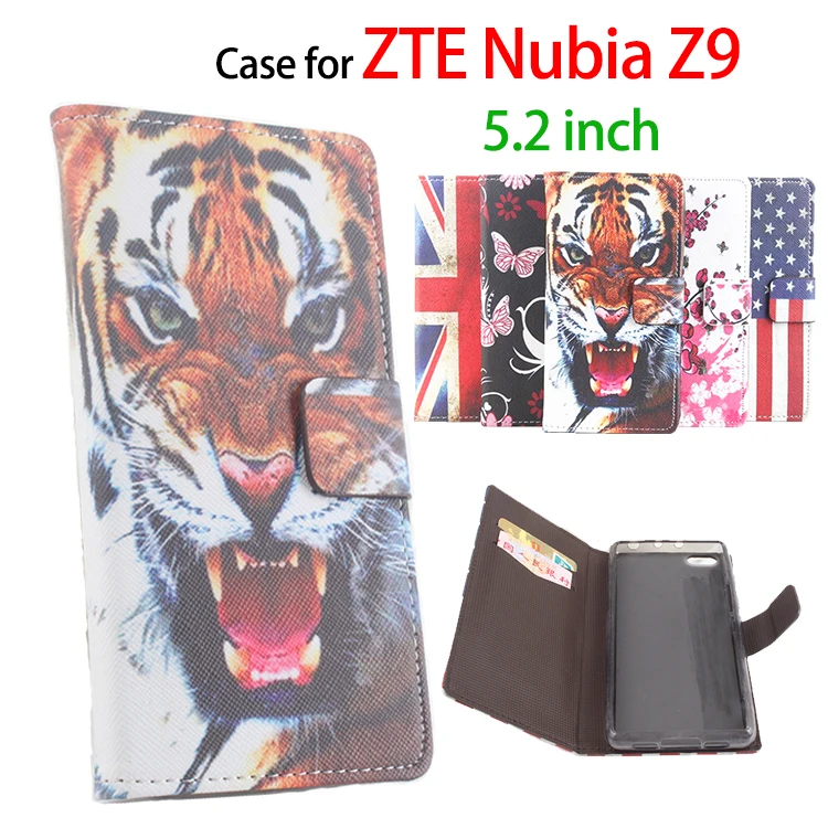High Quality Leather Case For ZTE Nubia Z9 5 2 inch Flip Cover Case With Card