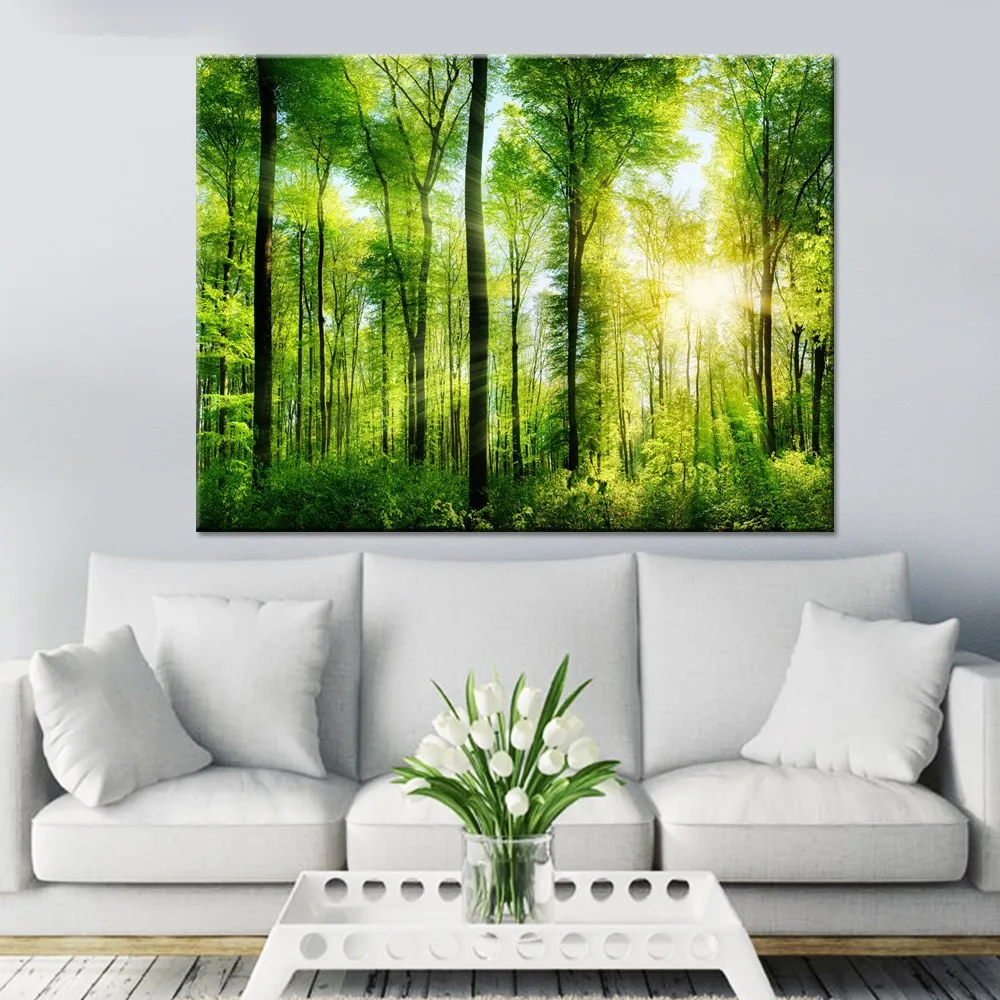 HD Print Painting Home Decor Wall Art 1 Piece/Pcs Lush Forest Tree