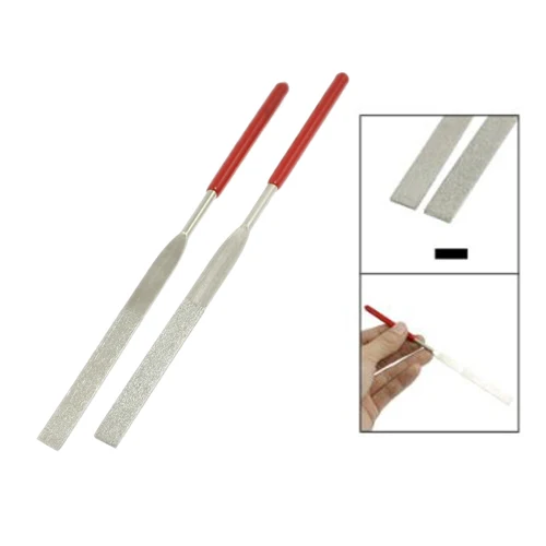 

SHGO HOT-2 Pcs 160mm Long Jewlery Flat Diamond Needle Files Grinding Tool