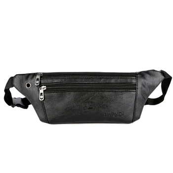 

2019 Casual Leather Waist Bag Men Money Phone Fanny Pack Vintage Men's Leather Waist Belt Bag Small Travel Waist Packs Male