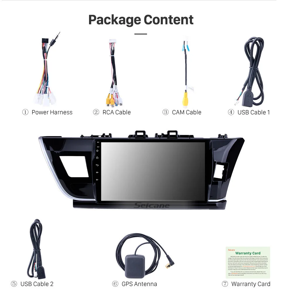 Excellent Seicane Car GPS Multimedia Player Radio For 2014 Toyota Corolla RHD 10.1" Android 8.1 2Din Wifi Bluetooth Head Unit Support RDS 16