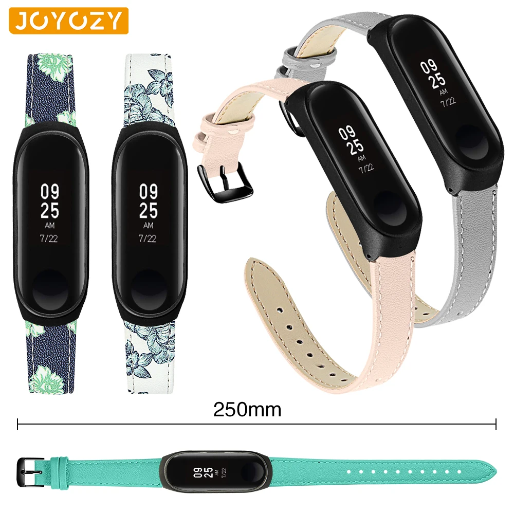 

Joyozy new leather watchbands watch strap business xiaomi mi band 3 4 strap leather bracelet adjustable replacement for xiao mi