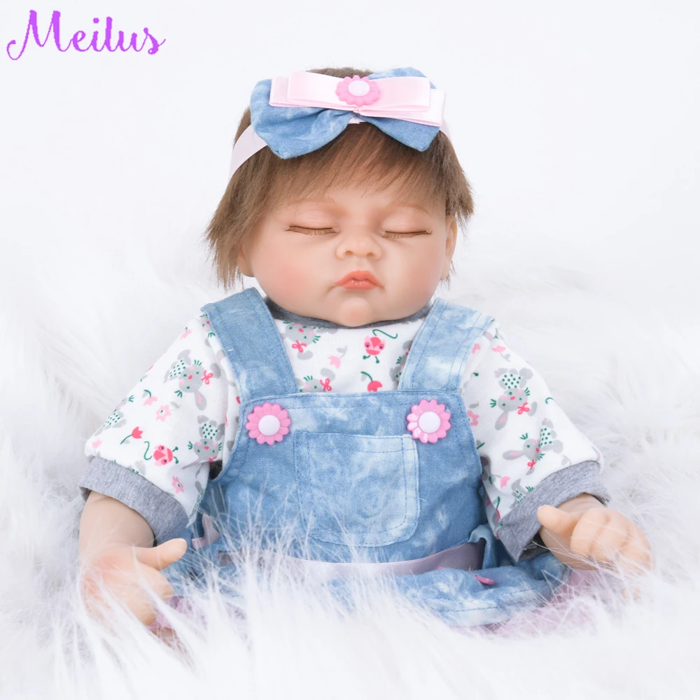 55 см настоящая ткань тело девочка Reborn Baby 22 дюйма силиконовые куклы реалистичные