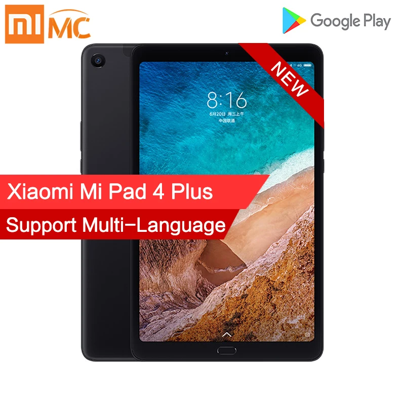 Дешево Xiaomi mi Pad 4 Plus 4 Гб 64 Гб Snapdragon 660 AIE mi Pad 4 Plus LTE 8620 мАч батарея 10,1 1610 1920x1200 экран 13,0 МП Планшеты 4