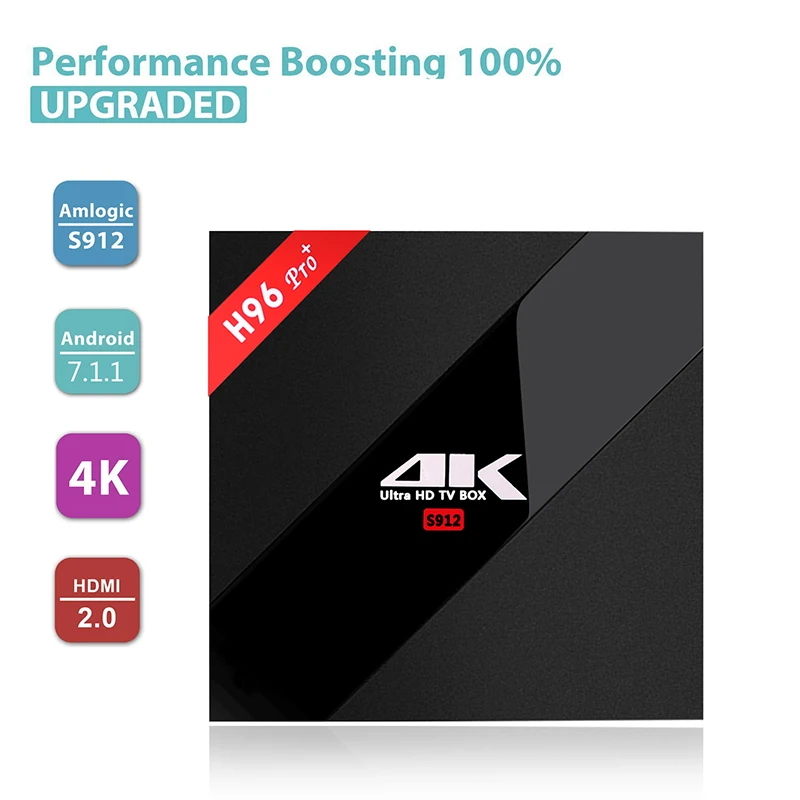  [Free Mini keyboard] H96 Pro Plus Android 7.1 TV Box 3G RAM + 32G ROM Amlogic S912 Octa Core Smart BOX Dual WiFi 2.4G/5.8GHz 
