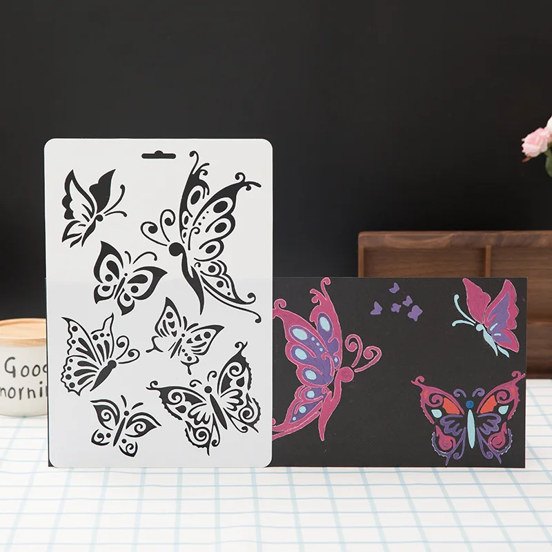 

2 PC Hollow Multi-Function Ruler Various Flower Graffiti Templates PP Drawing Ruler Promotion Gift Stationery
