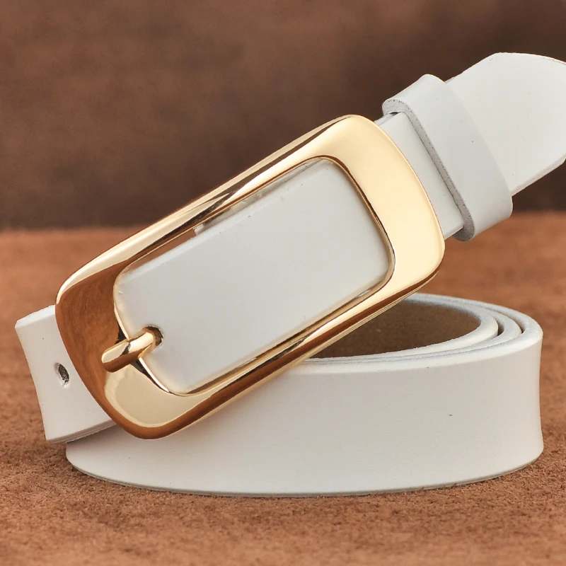 Womens&#39; Genuine Leather Pin Buckle Belt