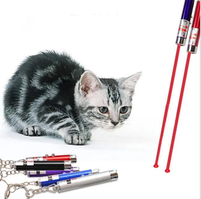 

Random Color!! New Cool 2 In1 Red Laser Pointer Pen With White LED Light Childrens Play Cat Toy a1