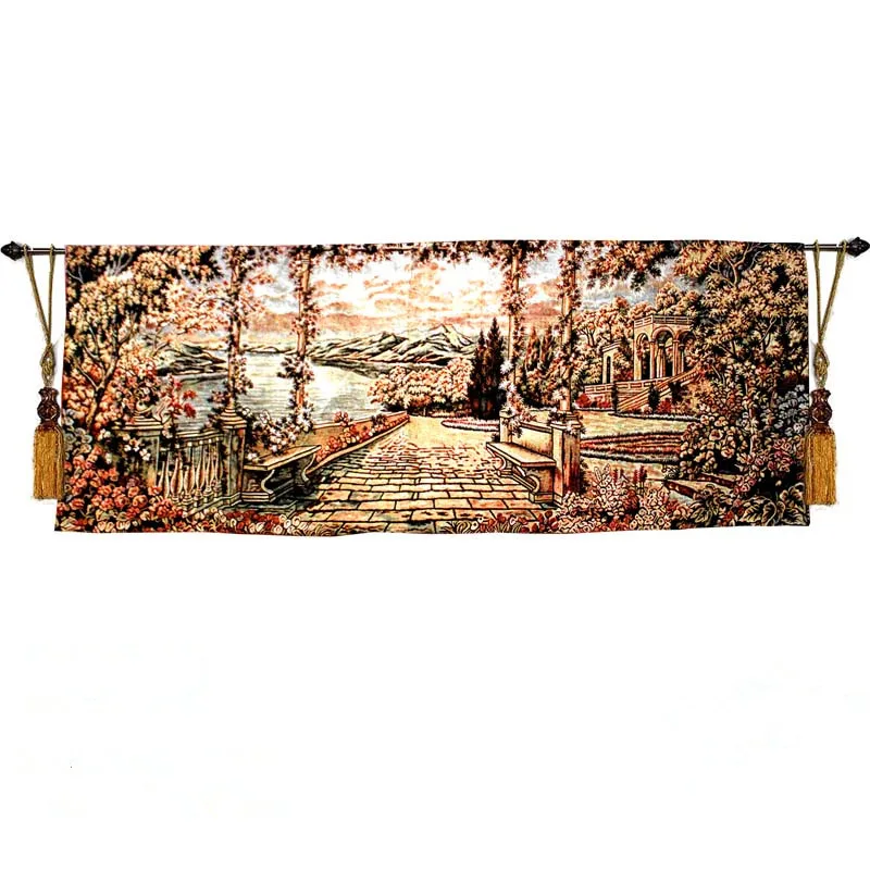 

Belgium jacquard tapestry, "Como lake",The sitting room adornment picture,70*210cm, GT-KMH006